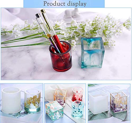 Biluer 4PCS Moldes Resina Molde Silicona Moldes Resina Epoxi Moldes de Joyería Kit De Moldes,para Colgante Collar Pendientes Crafting Posavasos de Resina Bricolaje Manualidades