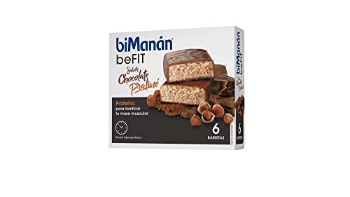 BIMANAN beFIT Proteína para tonificar, Barritas Praliné, 6uds 162 g