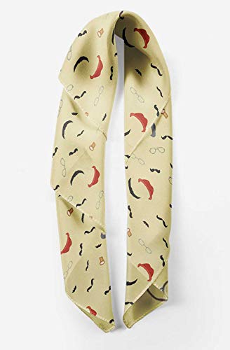 Bimba Amarillento bigote y especificaciones de impresión hombres de seda pura de la bufanda pañuelos de cuello del abrigo de pelo de verano para mujer de 40 x 80 pulgadas