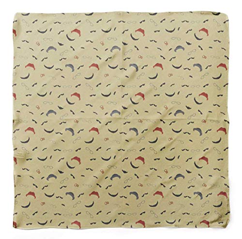 Bimba Amarillento bigote y especificaciones de impresión hombres de seda pura de la bufanda pañuelos de cuello del abrigo de pelo de verano para mujer de 40 x 80 pulgadas