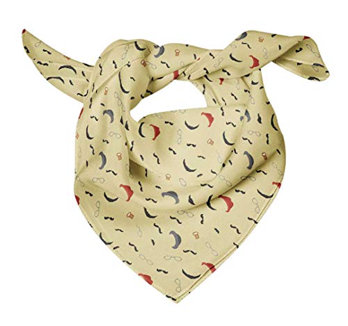 Bimba Amarillento bigote y especificaciones de impresión hombres de seda pura de la bufanda pañuelos de cuello del abrigo de pelo de verano para mujer de 40 x 80 pulgadas