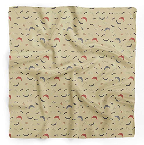 Bimba Amarillento bigote y especificaciones de impresión hombres de seda pura de la bufanda pañuelos de cuello del abrigo de pelo de verano para mujer de 40 x 80 pulgadas