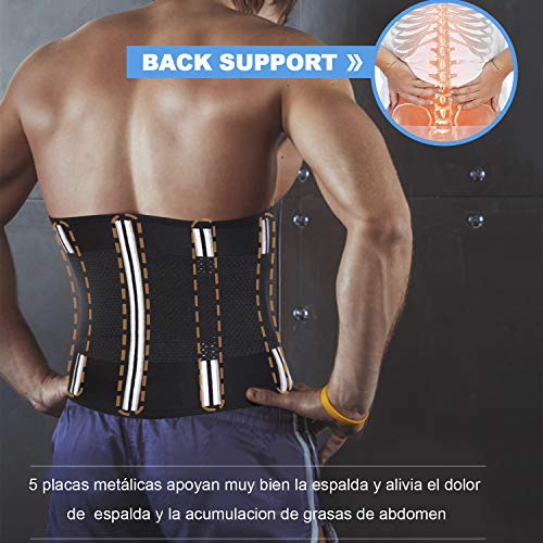 Bingrong Fajas Reductoras Adelgazantes Faja Lumbares Mujer Trabajo Fajas Deportivas Neopreno Cinturón Lumbar Mujer Waist Trainer Corset Fajas para Adelgazar Entrenador de Cintura (Negro, Medium)