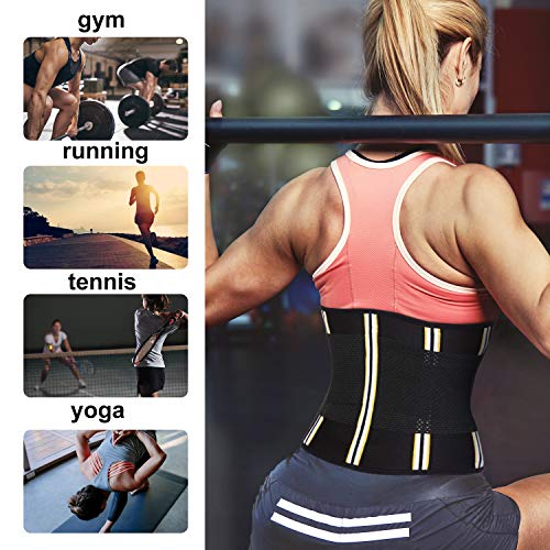 Bingrong Fajas Reductoras Adelgazantes Faja Lumbares Mujer Trabajo Fajas Deportivas Neopreno Cinturón Lumbar Mujer Waist Trainer Corset Fajas para Adelgazar Entrenador de Cintura (Negro, Large)