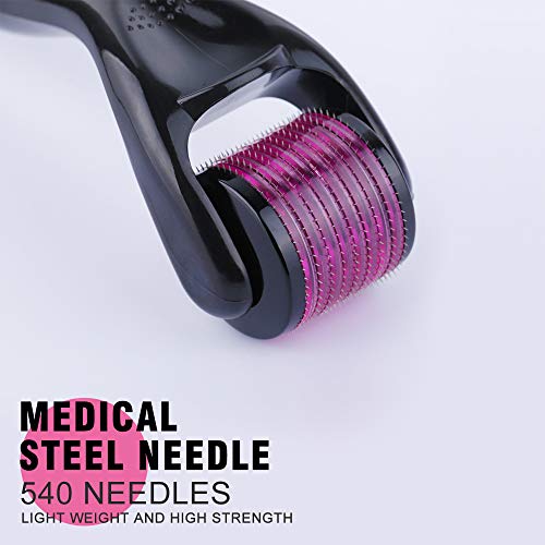 Binken Rodillo Derma, aguja de 2.5 mm 540 Micro Needle Roller Skin Care reduce las arrugas, el daño solar, las manchas oscuras, las cicatrices, la celulitis, las estrías para usar en la los ojos