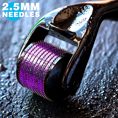 Binken Rodillo Derma, aguja de 2.5 mm 540 Micro Needle Roller Skin Care reduce las arrugas, el daño solar, las manchas oscuras, las cicatrices, la celulitis, las estrías para usar en la los ojos