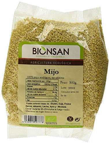 Bionsan Mijo Ecológico en grano - 6 Bolsas de 500 gr - Total : 3000 gr