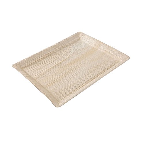 BIOZOYG Palmware - Bandeja de Gastro Plato de Hoja de Palma I Plato de Servir Plato de Pastel Plato desechable Platos de Fiesta Bandeja Decorativa I 25 x Bandeja de gastrot 32.5 x 27 cm