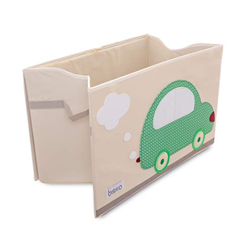 bisoo - Baul para Juguetes - Caja De Almacenaje - Cofre Infantil - Cierre Magnetico - Arcon Plegable - Coche Clasico De Felpa - Capacidad XXL