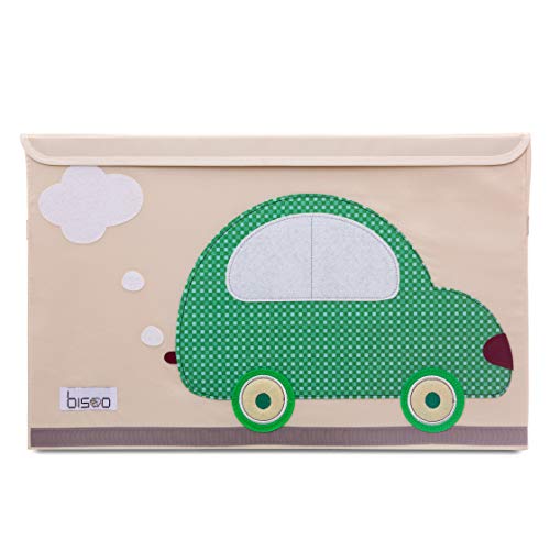 bisoo - Baul para Juguetes - Caja De Almacenaje - Cofre Infantil - Cierre Magnetico - Arcon Plegable - Coche Clasico De Felpa - Capacidad XXL