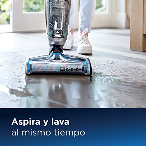 Bissell CrossWave Cordless Aspirador y Limpiador Multifuncional sin Cables para Suelos Duros y alfombras, 250 W, 1.44 litros, 80 Decibelios, Plata