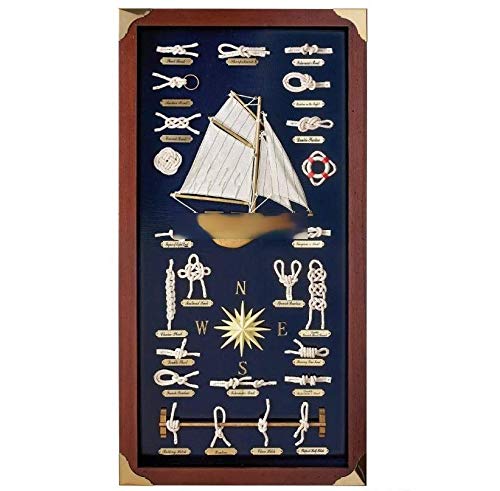 Bitacora Nudos 82x41 Cuadro decoración capitán Barco brújula Náutica Marinero