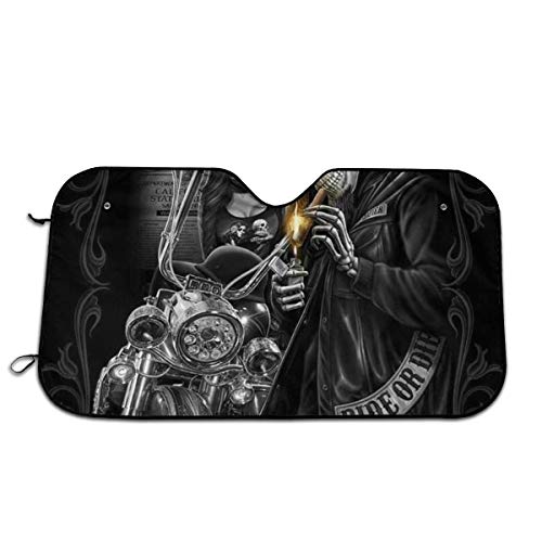 Biubiu-Shop Skeleton-Art-Body-Art-Tattoos-Skull-Tattoos-Cholo-Art- Windshield Sun Shade UV y protección Solar -Parasol Plegable para el Parabrisas del Coche -Parasol Parabrisas