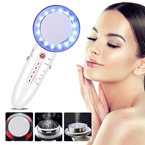 BJ&HH Instrumento De Belleza EMS De Luz De Color Seis En Uno, Instrumento De Adelgazamiento Infrarrojo, Instrumento De Masaje Ultrasónico para Belleza En El Hogar,Blanco
