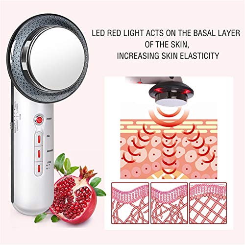 BJ&HH Masajeador Facial Tres En Uno, Dispositivo para Esculpir El Cuerpo con Quema De Grasa por Infrarrojos Recargable Dispositivo De Belleza para El Cuidado De La Piel,Blanco