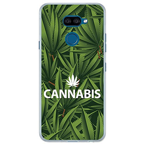 BJJ SHOP Funda Transparente para [ LG K40s ], Carcasa de Silicona Flexible TPU, diseño : Plantas medicinales, relajacion, Marijuana