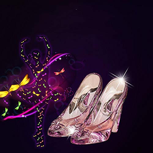BJYG Decoración de los Zapatos de Cristal de Cenicienta Regalo de cumpleaños de un Adulto de 18 años de Edad Día de San Valentín para Enviar Adornos de Novia de Cristal de tacón Alto a los Zapato