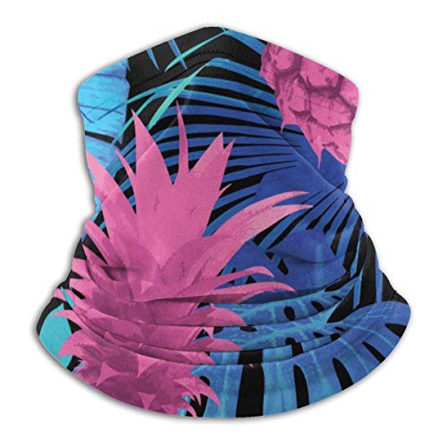 Bklzzjc Ilustración de Fondo de piña roja Gorros Cuello Polaín Calentador Tubo de esquí de Invierno Bufanda Bufanda Forro Polar Funda a Prueba de Viento