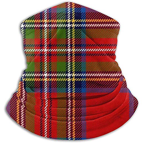 Bklzzjc Royal Stewart Tartan Seamless Pattern Fleece Neck Warmer Men - Mascarilla a Prueba de Viento Polaina para Clima frío - Bufanda Facial