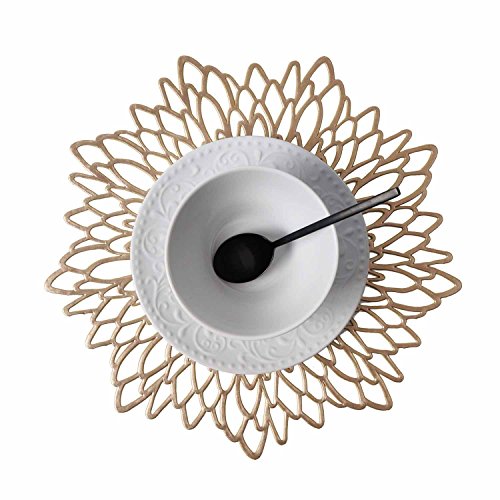 Black Velvet Studio Set 2 Individuales de Mesa Gold, PVC, Color Dorado, 38x38 cm.