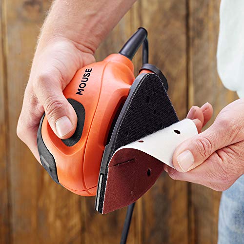 BLACK+DECKER BEW230BC-QS Lijadora de Detalle Mouse 55W, 11.000 RPM, diámetro órbita 1.5 mm, Incluye 15 Accesorios y Bolsa de Transporte