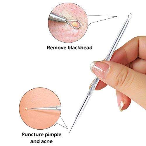 Blackhead Remover Pimple Comedone Extractor Set, 8 piezas de los mejores kits de herramientas de eliminación del acné Tratamiento para manchas blancas Manchas, nariz reventada, cara, mejilla barbuda
