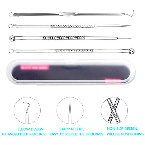 Blackhead Remover Pimple Comedone Extractor Set, 8 piezas de los mejores kits de herramientas de eliminación del acné Tratamiento para manchas blancas Manchas, nariz reventada, cara, mejilla barbuda