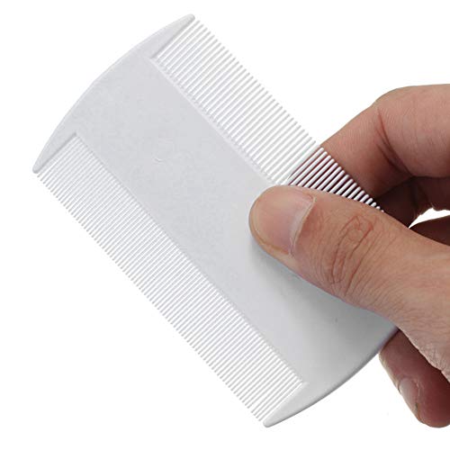blanca duradera de doble cara Nit peines para piojos de la cabeza Dectection peine con el titular (también ideal para mascotas de pulgas) el cuidado del cabello peine de dientes finos peine Piojos