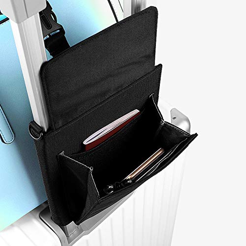 Blanketswarm bolsa de viaje organizadora, portátil, ajustable, correa de equipaje de viaje, bolsa de viaje elástica para fijar cualquier bolsa, organizador de equipaje lateral, nailon, negro, 17.5x21