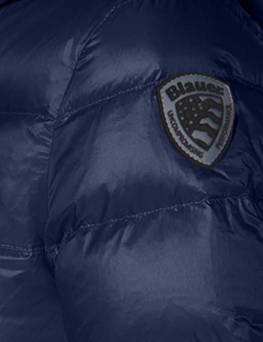 Blauer Impermeabile/Trench Lunghi Imbottito Piuma Gabardina, Azul (BLU INT. Rosa Polvere 888RS), X-Large para Mujer