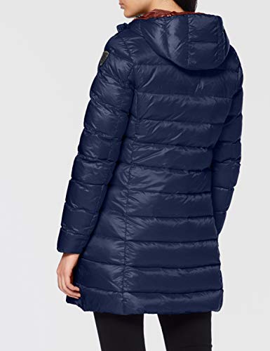 Blauer Impermeabile/Trench Lunghi Imbottito Piuma Gabardina, Azul (BLU INT. Rosa Polvere 888RS), X-Large para Mujer