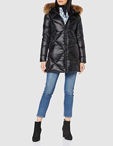 Blauer Impermeabile/Trench Lunghi Imbottito Piuma Gabardina, Negro (Nero 999), Large para Mujer