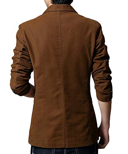 Blazer Casual para Hombre Chaquetas de Traje Slim fit Chaqueta de algodón sólido de un Solo Pecho Abrigo Chaqueta de Dos Botones Casual Blazer