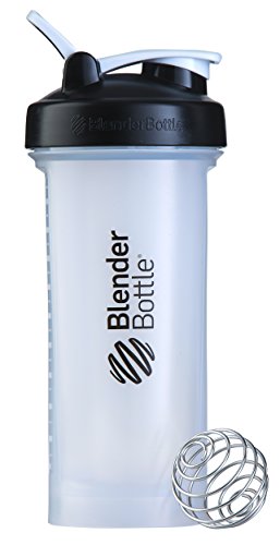 BlenderBottle Pro45 Botella mezcladora de Batidos de proteínas, Unisex, Negro Transparente, 1300 ml