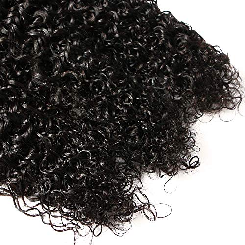 BLISSHAIR Extensiones de cabello brasileño ondulado 100% virgen sin procesar, 3 paquetes de extensiones de cabello rizado natural de color negro