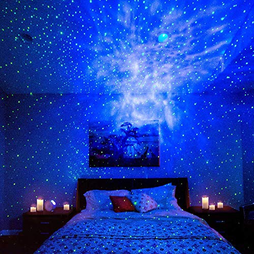 BlissLights Sky Lite - Nube de nebulosa de proyector LED para salas de juegos, cine en casa o ambiente de luz nocturna - Clásico (verde/azul)