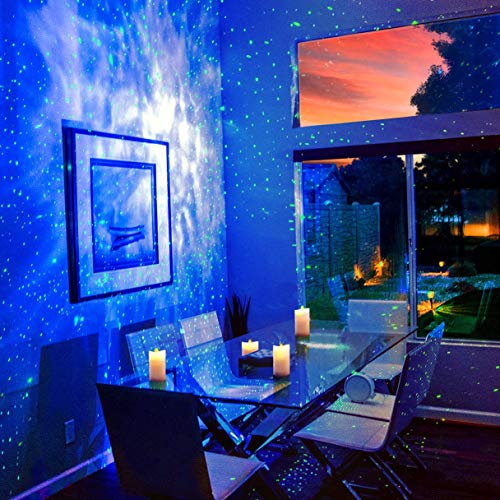 BlissLights Sky Lite - Nube de nebulosa de proyector LED para salas de juegos, cine en casa o ambiente de luz nocturna - Clásico (verde/azul)