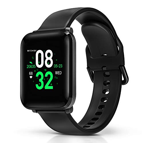 BlitzWolf Smartwatch, Reloj Inteligente IP68 Impermeable, HD Pantalla de 1.3 Pulgadas, Pulsera Actividad, con Pulsómetro, Podómetro, Monitor de Sueño, Reloj Deportivo para Hombre Mujer