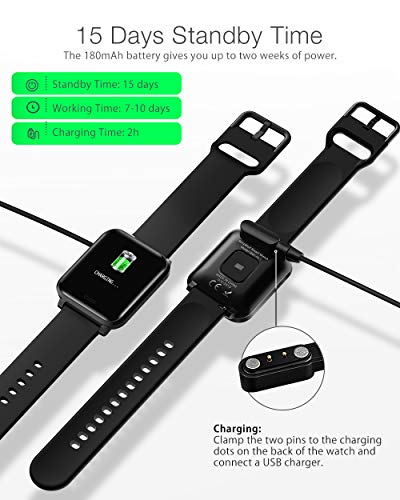 BlitzWolf Smartwatch, Reloj Inteligente IP68 Impermeable, HD Pantalla de 1.3 Pulgadas, Pulsera Actividad, con Pulsómetro, Podómetro, Monitor de Sueño, Reloj Deportivo para Hombre Mujer BlitzWolf Smartwatch, Reloj Inteligente IP68 Impermeable, HD Pantalla de 1.3 Pulgadas, Pulsera Actividad, con Pulsómetro, Podómetro, Monitor de Sueño, Reloj Deportivo para Hombre Mujer