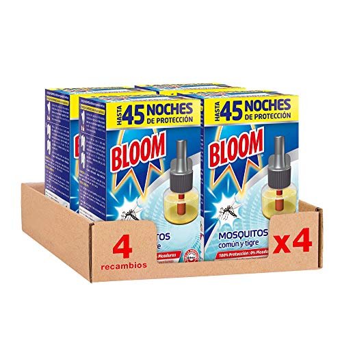Bloom Insecticida Eléctrico Mosquitos 1 Recambio- Pack de 4, Total: 4 Unidades