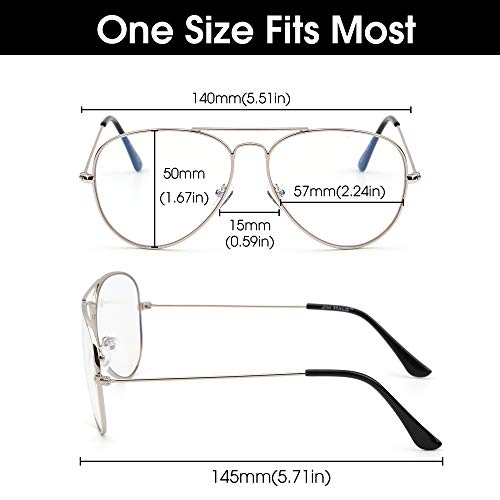 Bloqueo de Luz Azul Gafas de Lectura Ordenador,Estilo de Retro Aviador Reducir Fatiga Visual Anti Deslumbramiento Lente Claro Vídeo Anteojos Hombre Mujer(Dorado/Claro)