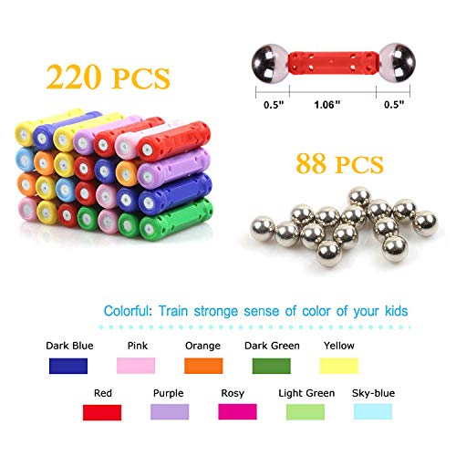 Bloques Magnéticos de Construcción para Niños Palos Magnéticos con Bolas 306 Piezas Juguete Educativo para el Desarrollo Integral para Mayores de 4 Años