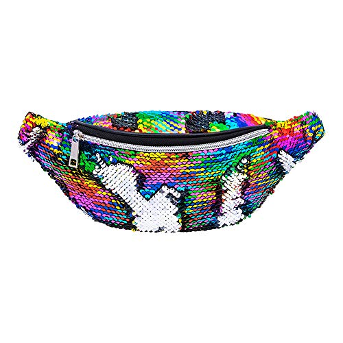 Blue Banana Riñonera de Fiesta Con Lentejuelas Reversibles - Arcoíris