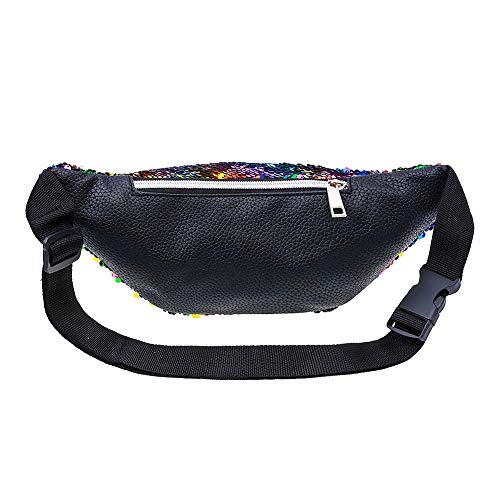 Blue Banana Riñonera de Fiesta Con Lentejuelas Reversibles - Arcoíris