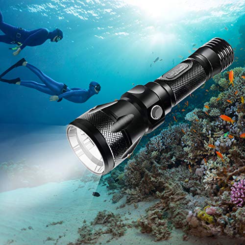 Bluefire 1200 Lumen CREE XM-L2 Linterna de Buceo, Profesional Linterna Submarina Impermeable de Seguridad para Exteriores Deportes (Negro)