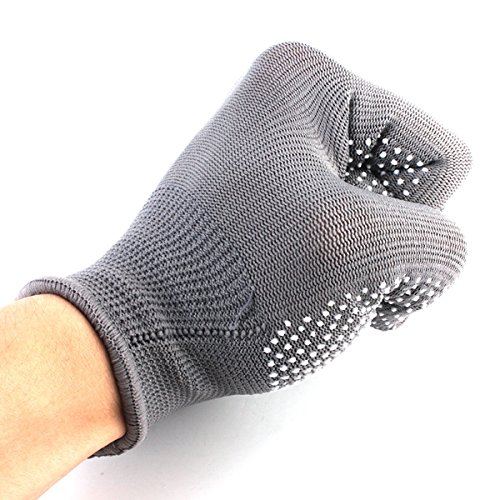 Bluelover 2 Pares Gris A Prueba De Calor Dedo Guante De Pelo Enderezador Permanente Rizado Peluquería Protector De Mano