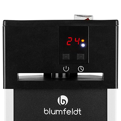 Blumfeldt Heat Guru Estufa por Infrarrojos - Calefactor de pie, Radiador, Calefactor, Alto Rendimiento, MAX 2000 W, 3 Niveles, Eficiente, IP34, Mando, Plata