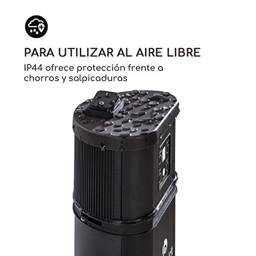 blumfeldt Heat Guru Plus - Radiador de pie, Infrarrojos, 2000 W, Oscilación 60°, Programable 9h, Calentador de Carbono, IR ComfortHeat, 3 Niveles, Carcasa Aluminio anodizado, Protección IP44, Negro