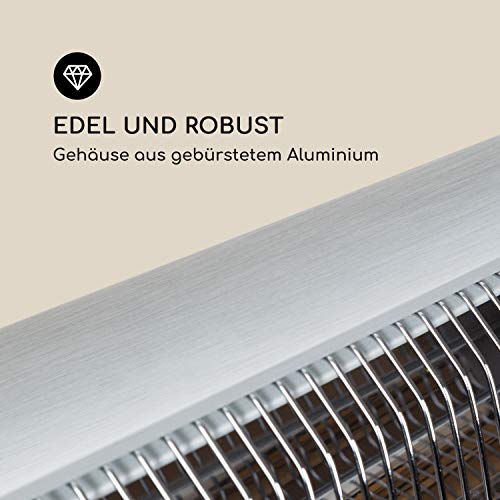 Blumfeldt Rising Sun - Radiador infrarrojo - elemento calefactor de carbono - emisión calor dirigida - ajuste de altura de 70cm - soporte trípode - 850 1650 2500W - resistente al agua IP34 - Aluminio
