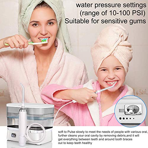 Blusmart Irrigador Bucal Portatil 500ML, Irrigador Dental Professional con 7 Boquillas 5 Modos, Multifuncional Recargable, IPX7 Impermeable para Ortodoncia, Placa, Implantes Limpieza en Casa/Viaje